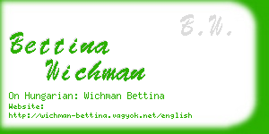 bettina wichman business card